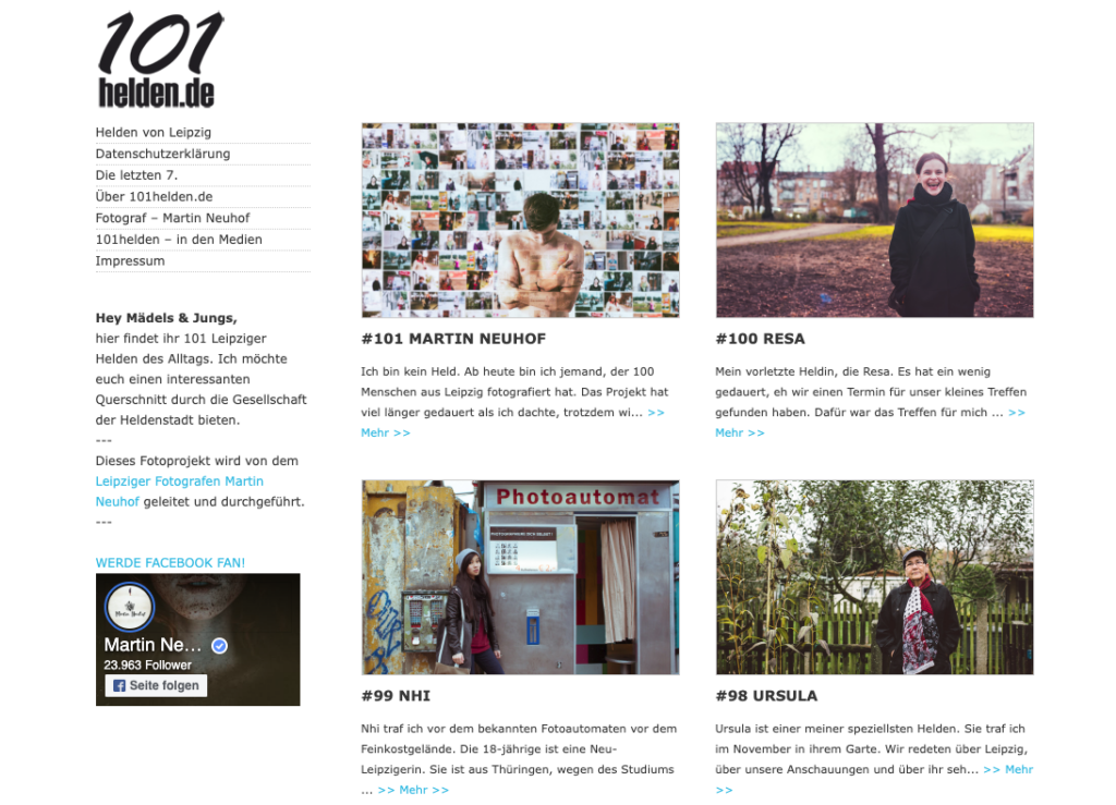 101helden Website - Projekte